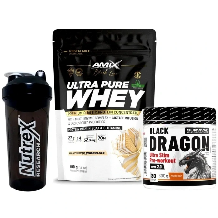 Ultra Pure Whey Protein - 500 g + Black Dragon Ultra Stim Pre-workout 2.0 - 300 g
