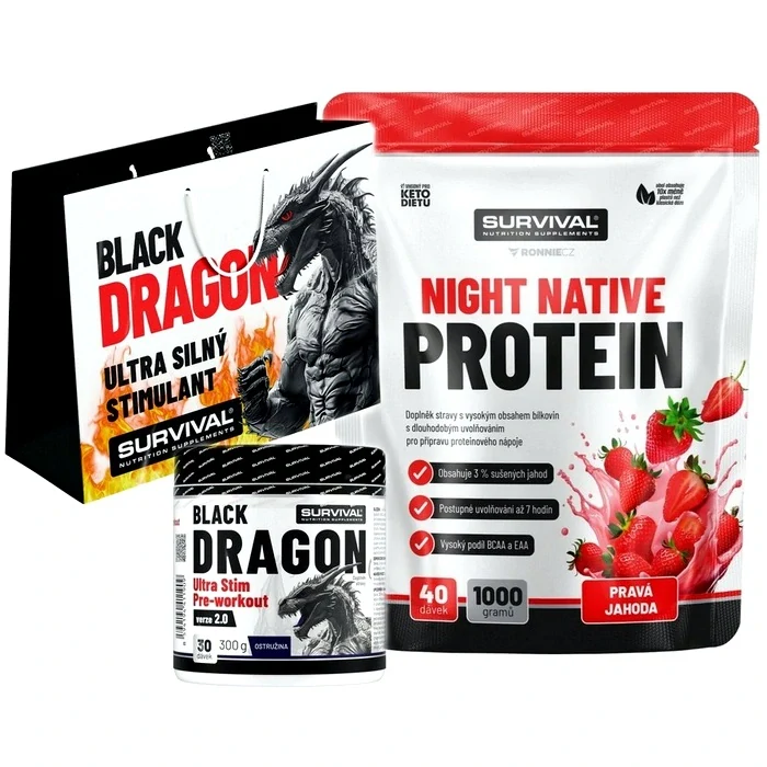 Night Native Protein - 1000 g + Black Dragon Ultra Stim Pre-workout 2.0 - 300 g