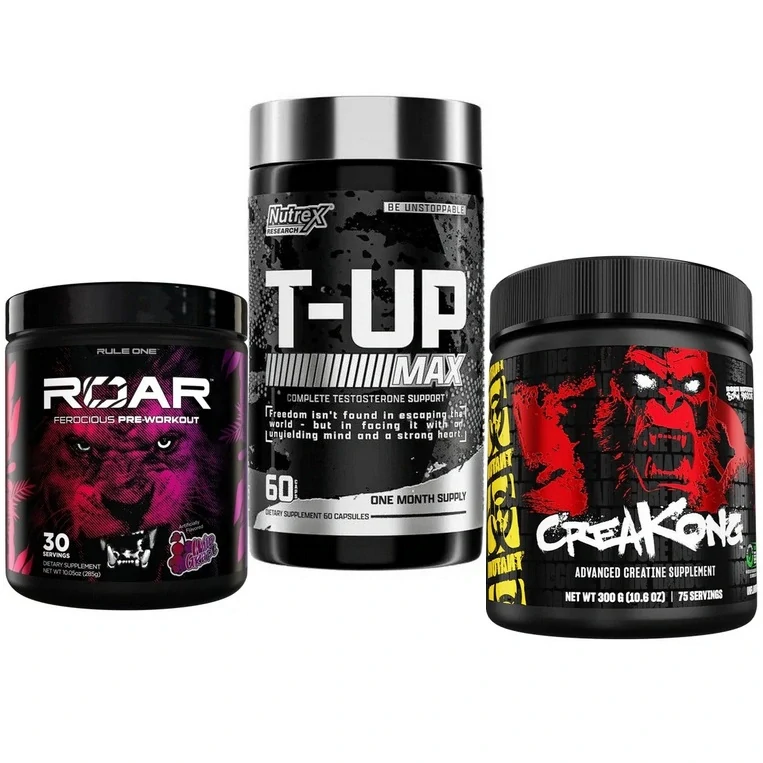 Rule 1 Roar Pre-Workout - 285-315g ( dle příchutě ) + T-UP MAX - 60 cps