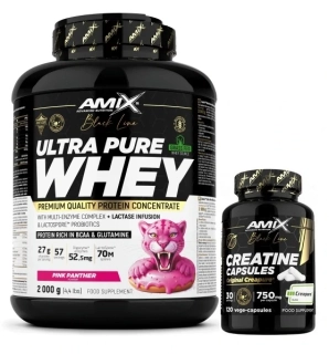 Ultra Pure Whey Protein - 2000 g + Creatine Creapure Capsules - 120 cps