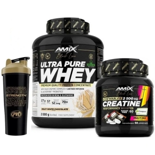 Ultra Pure Whey Protein - 2000 g + Creatine Creapure Chewable Tabs Sugar Free - 60 tbl